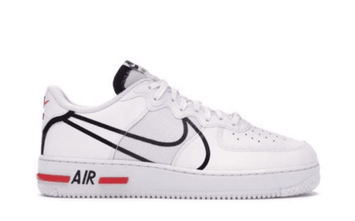 Nike Air Force 1 React 'White Black Red'